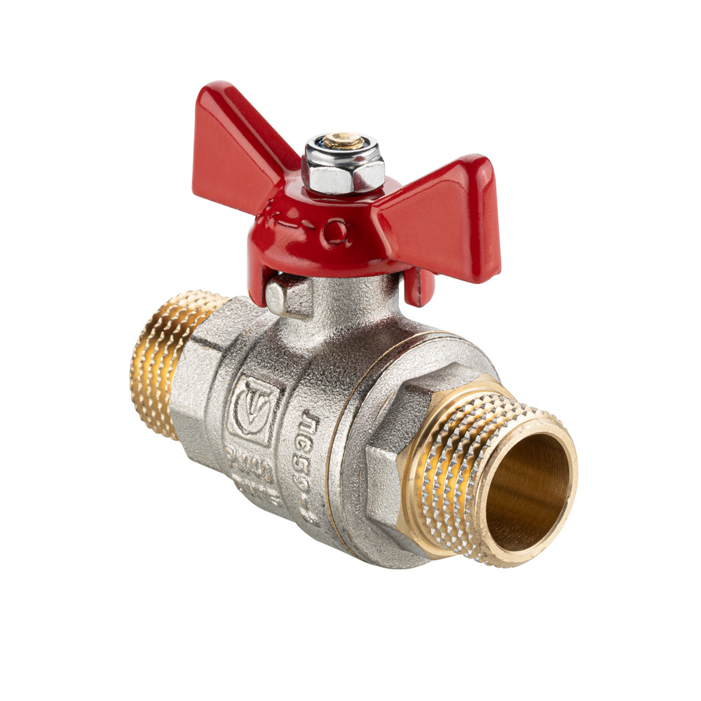 Кран шаровой «BASE-ГОСТ» с ручкой-бабочкой и наружной резьбой VT.219S.N