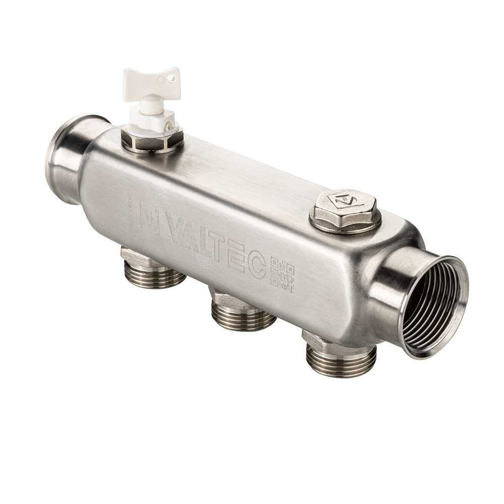 Коллектор из нержавеющей стали с межосевым расстоянием выходов 50 мм VTc.505.SQ