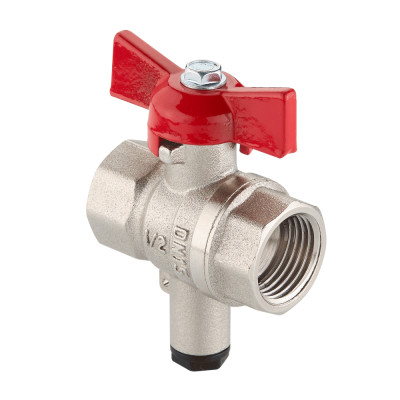 Шаровой кран «СТАНДАРТ» никелированный (ГОСТ) для подключения датчика температуры VT.128.N