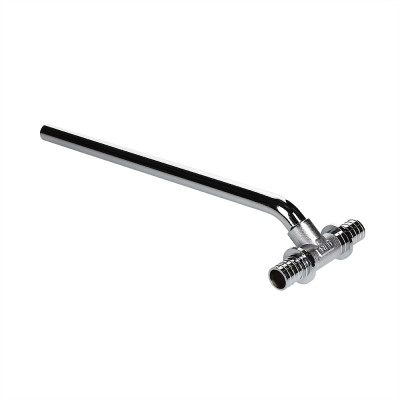 Фитинг аксиальный универсальный – тройник радиаторный с хромированной латунной трубкой VTm.482.C