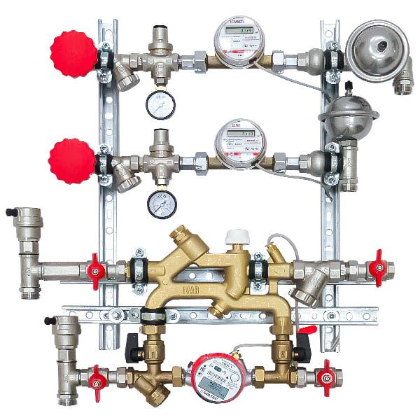 Узлы для горизонтальных систем отопления и водоснабжения